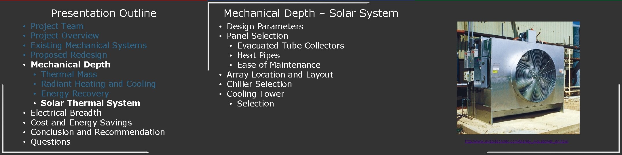 Presentation Outline • • • Project Team Project Overview Existing Mechanical Systems Proposed Redesign