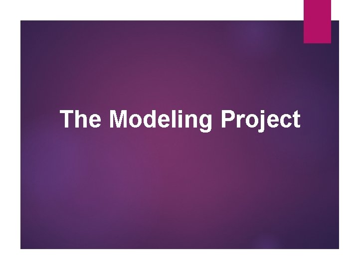 The Modeling Project 