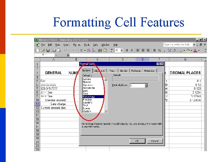 Formatting Cell Features 