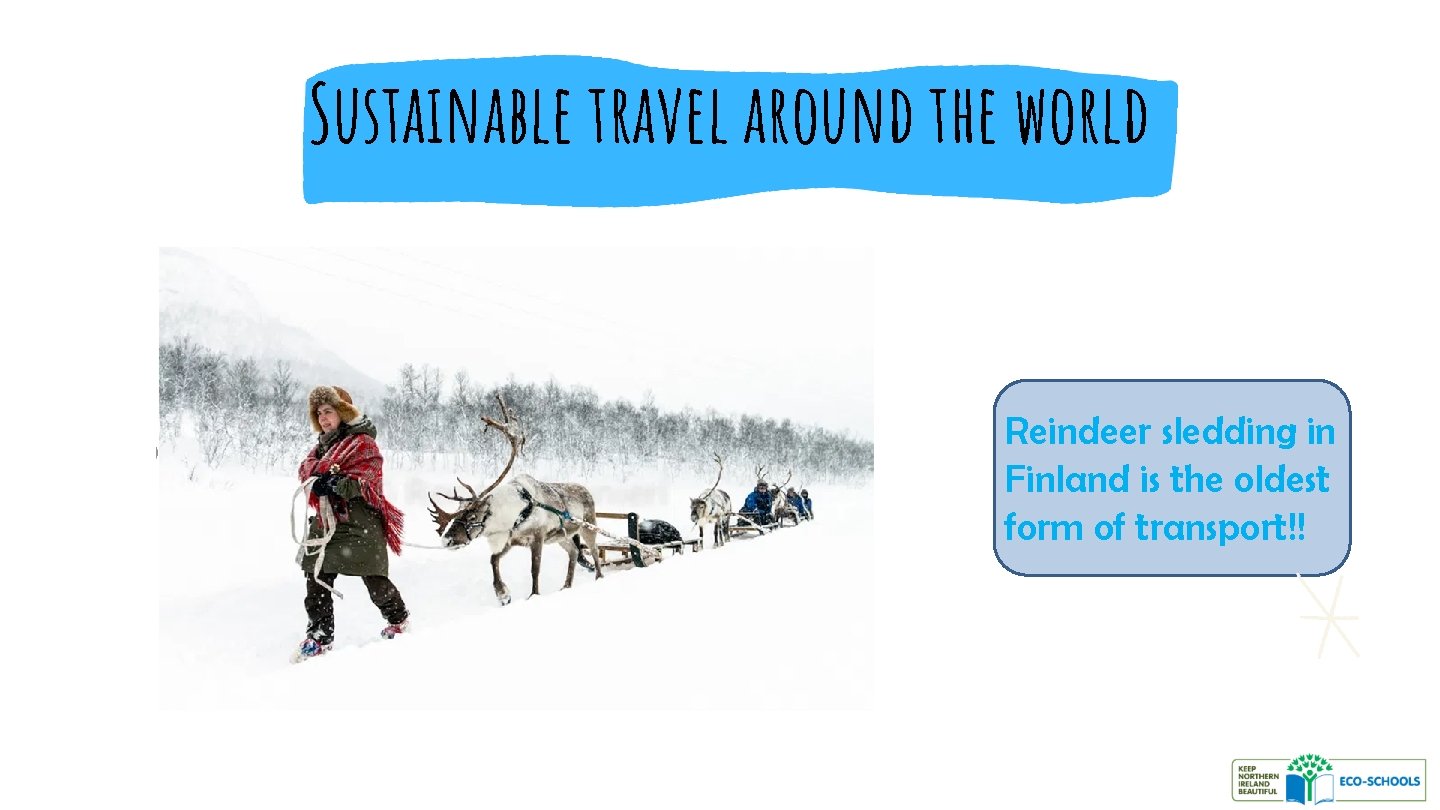 Sustainable travel around the world Reindeer sledding in Finland is the oldest form of