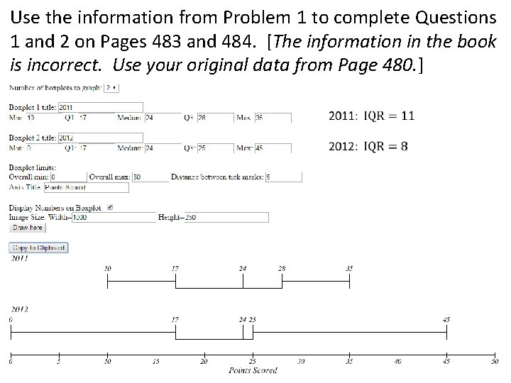 Use the information from Problem 1 to complete Questions 1 and 2 on Pages Use the information from Problem 1 to complete Questions 1 and 2 on Pages