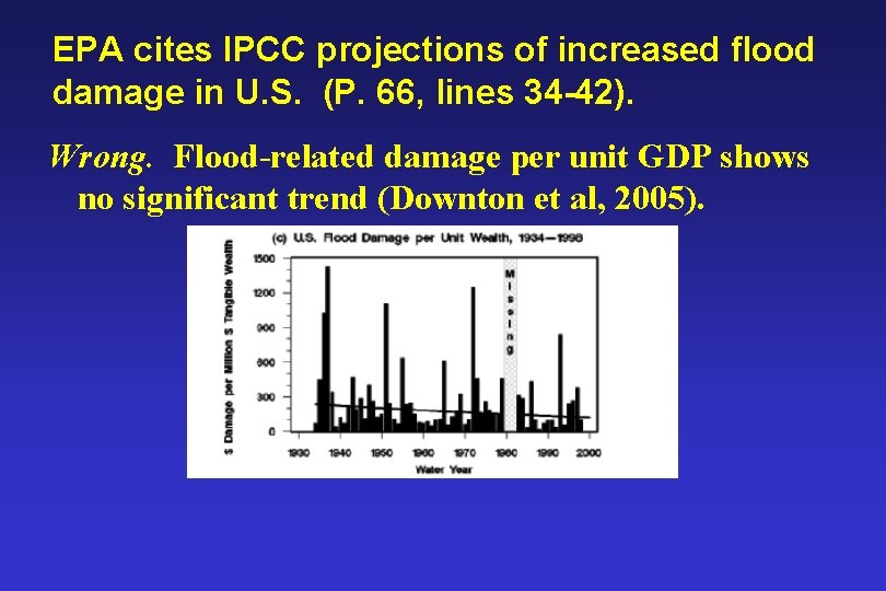 EPA cites IPCC projections of increased flood damage in U. S. (P. 66, lines