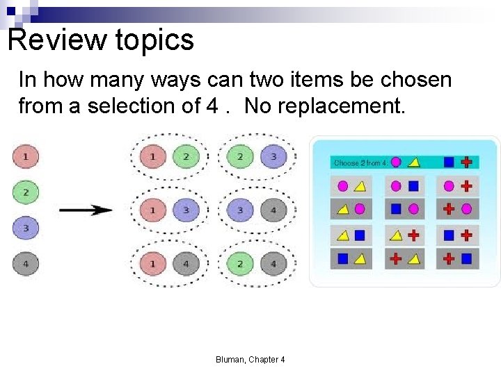 Review topics In how many ways can two items be chosen from a selection Review topics In how many ways can two items be chosen from a selection