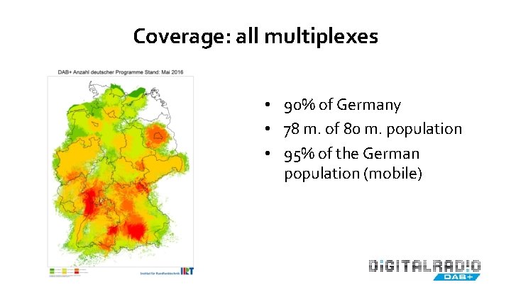 Coverage: all multiplexes • 90% of Germany • 78 m. of 80 m. population