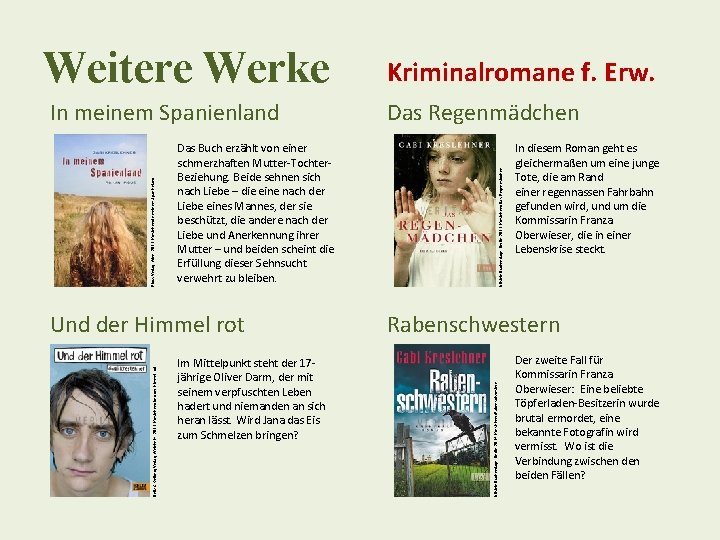Kriminalromane f. Erw. In meinem Spanienland Das Regenmädchen Beltz & Gelberg Verlag, Weinheim, 2011: