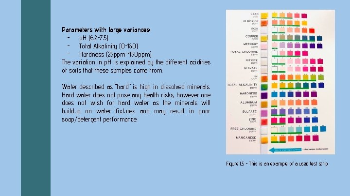 Parameters with large variances: - p. H (6. 2 -7. 5) - Total Alkalinity