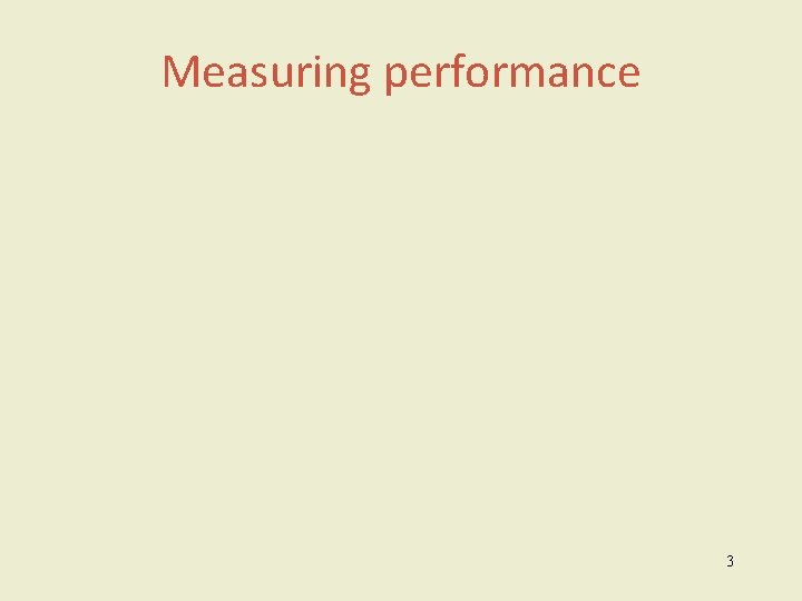 Measuring performance 3 