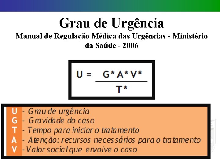 Grau de Urgência Manual de Regulação Médica das Urgências - Ministério da Saúde -