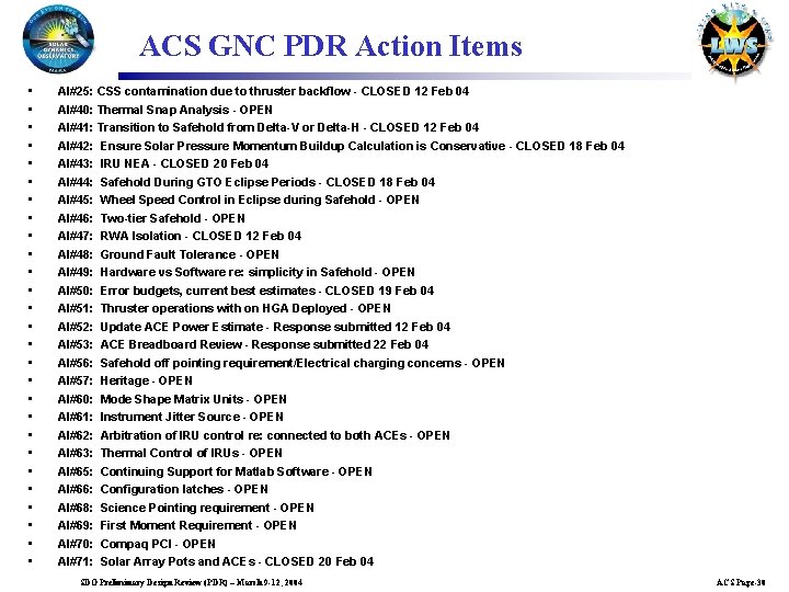 ACS GNC PDR Action Items • • • • • • • AI#25: CSS