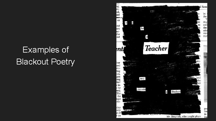 Examples of Blackout Poetry 