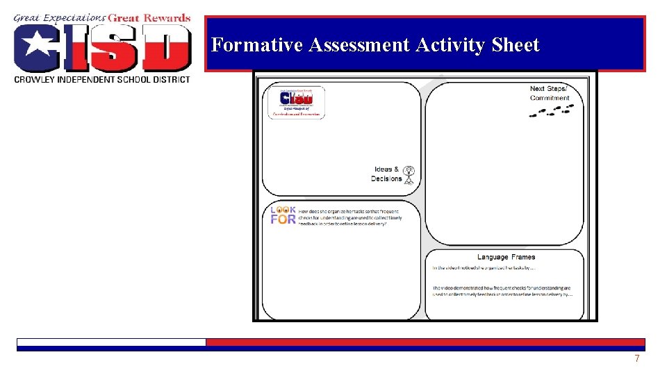 Formative Assessment Activity Sheet 7 
