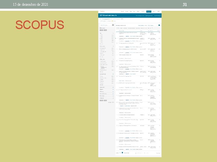 15 de dezembro de 2021 SCOPUS 31 