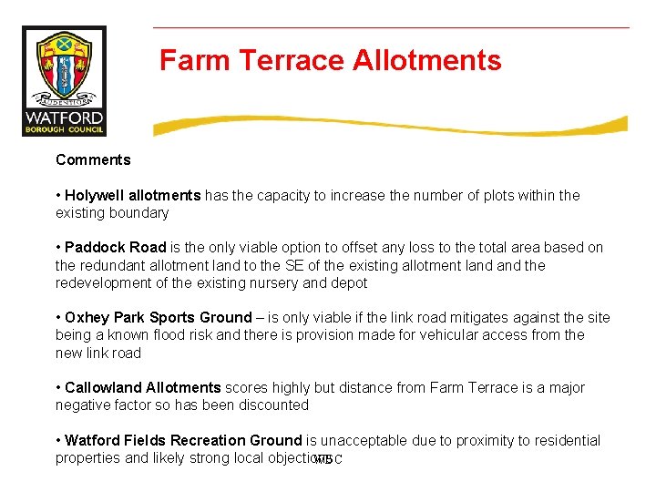 Farm Terrace Allotments Comments • Holywell allotments has the capacity to increase the number