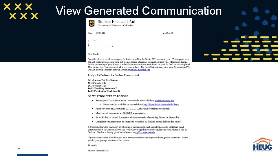 View Generated Communication 15 