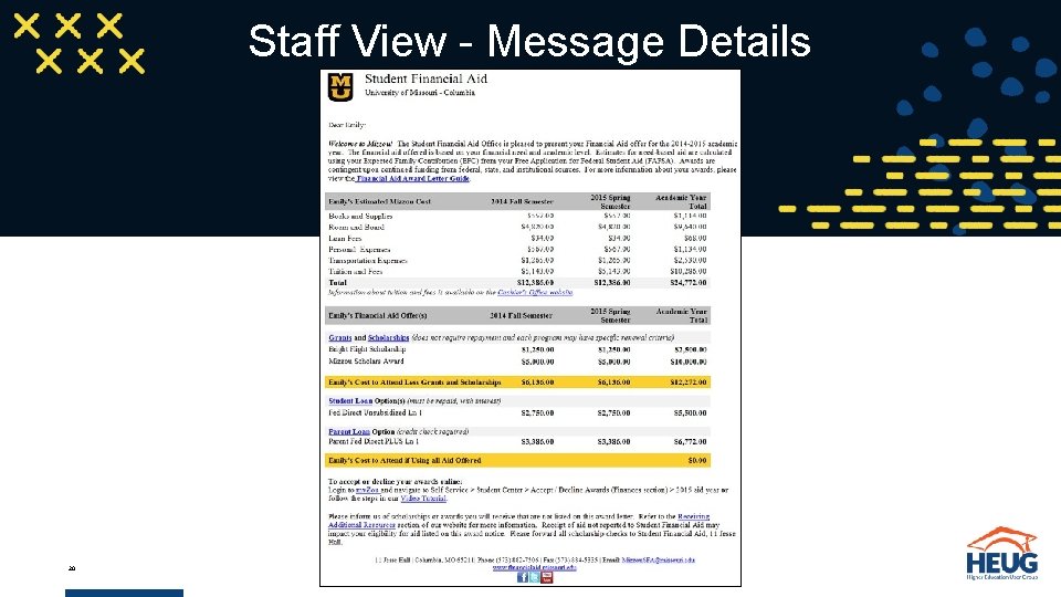 Staff View - Message Details 20 