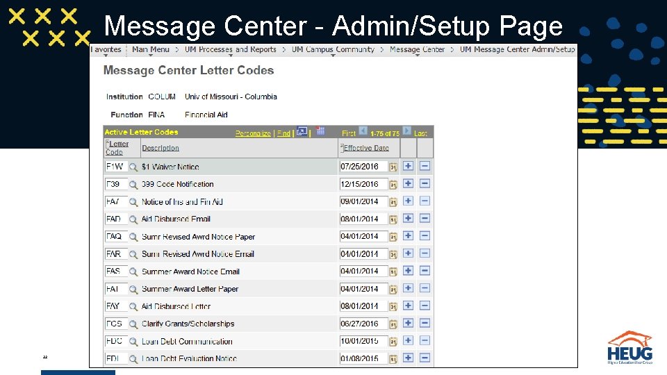 Message Center - Admin/Setup Page 22 