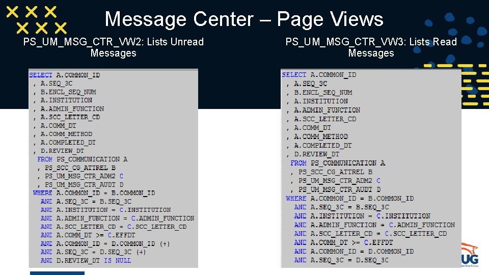 Message Center – Page Views PS_UM_MSG_CTR_VW 2: Lists Unread Messages 28 PS_UM_MSG_CTR_VW 3: Lists