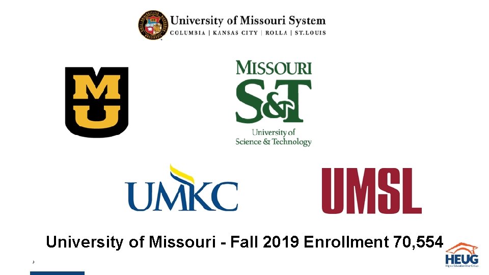 University of Missouri - Fall 2019 Enrollment 70, 554 3 
