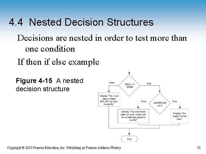 4. 4 Nested Decision Structures Decisions are nested in order to test more than 4. 4 Nested Decision Structures Decisions are nested in order to test more than