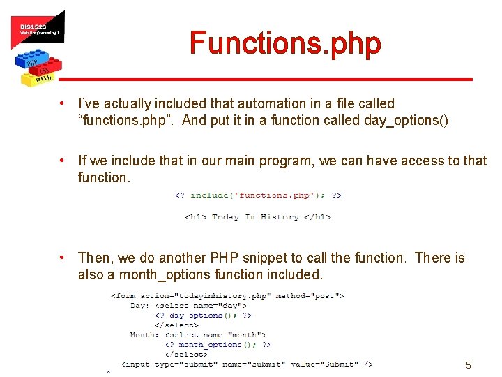 Functions. php • I’ve actually included that automation in a file called “functions. php”.