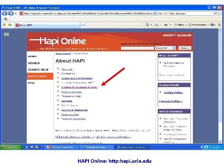 24 HAPI Online: http: hapi. ucla. edu 