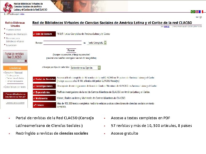 42 • • Portal de revistas de la Red CLACSO (Consejo • Acceso a