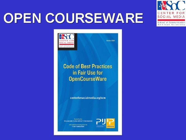 OPEN COURSEWARE 