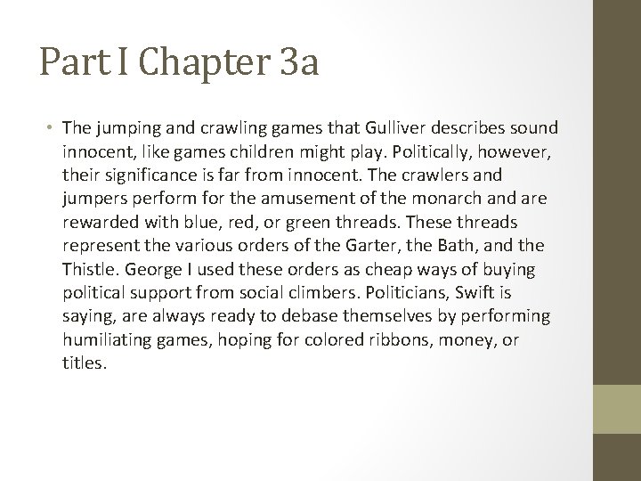 Part I Chapter 3 a • The jumping and crawling games that Gulliver describes