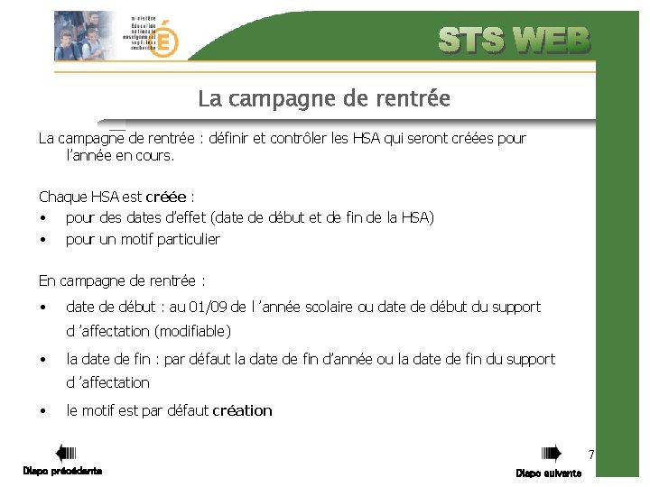 La campagne de rentrée : définir et contrôler les HSA qui seront créées pour