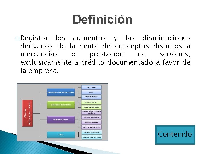 Definición � Registra los aumentos y las disminuciones derivados de la venta de conceptos