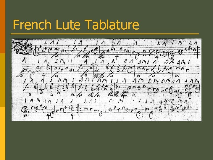 French Lute Tablature 