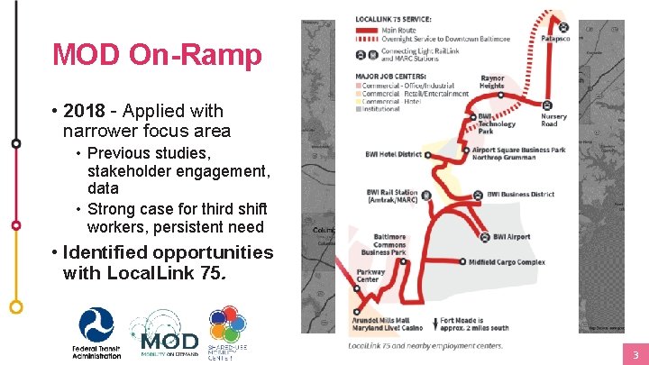 MOD On-Ramp • 2018 - Applied with narrower focus area • Previous studies, stakeholder