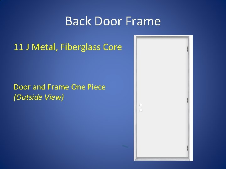 Back Door Frame 11 J Metal, Fiberglass Core Door and Frame One Piece (Outside Back Door Frame 11 J Metal, Fiberglass Core Door and Frame One Piece (Outside