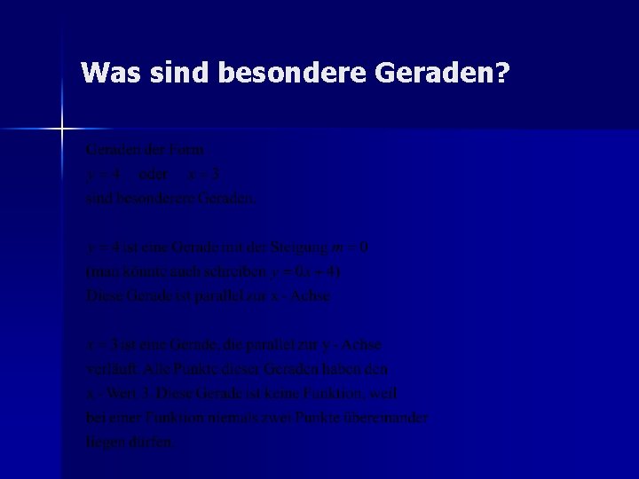 Was sind besondere Geraden? 