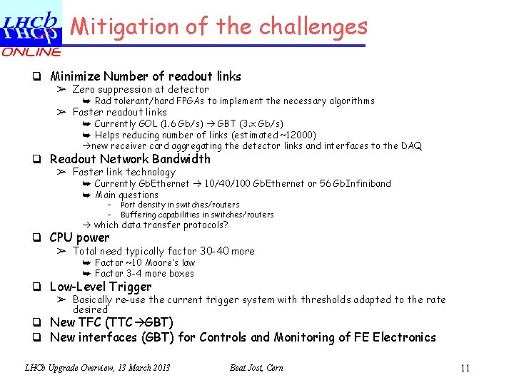 Mitigation of the challenges ❏ Minimize Number of readout links ➢ Zero suppression at