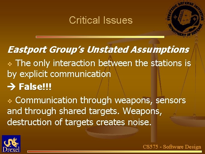 Critical Issues Eastport Group’s Unstated Assumptions The only interaction between the stations is by