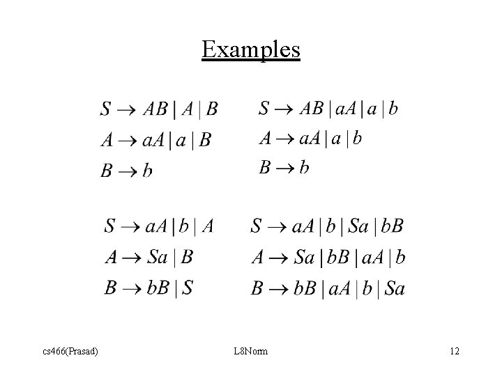 Examples cs 466(Prasad) L 8 Norm 12 