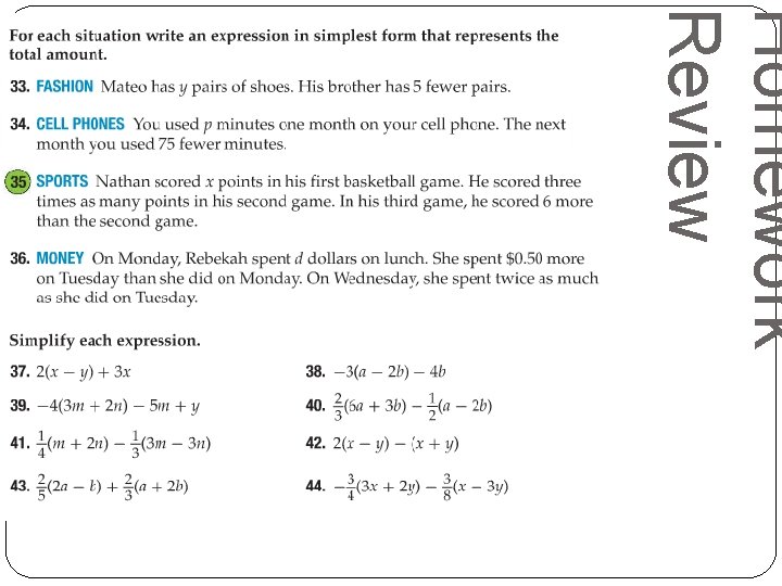 Homework Review 