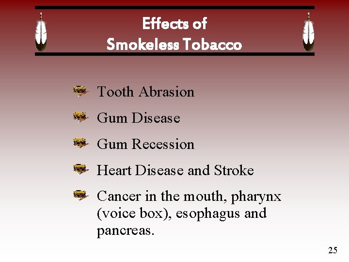 Effects of Smokeless Tobacco Tooth Abrasion Gum Disease Gum Recession Heart Disease and Stroke
