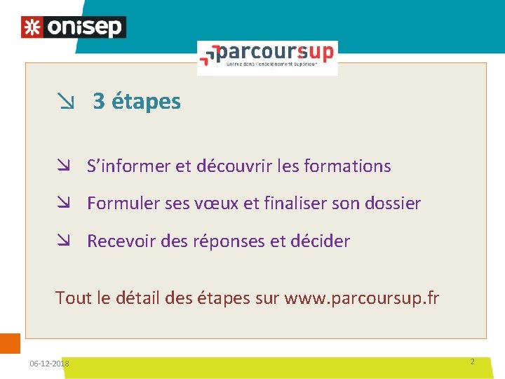 ↘ 3 étapes æ S’informer et découvrir les formations æ Formuler ses vœux et