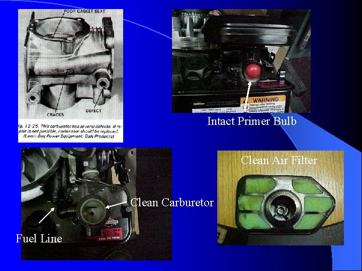 Intact Primer Bulb Clean Air Filter Clean Carburetor Fuel Line 