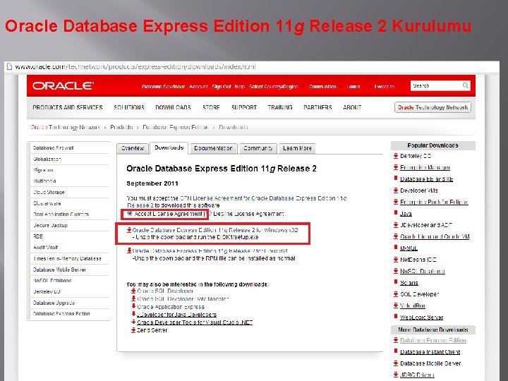Oracle Database Express Edition 11 g Release 2 Kurulumu 
