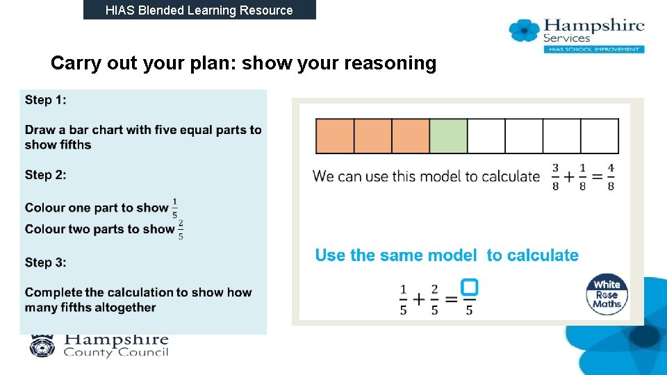 HIAS Blended Learning Resource Carry out your plan: show your reasoning 