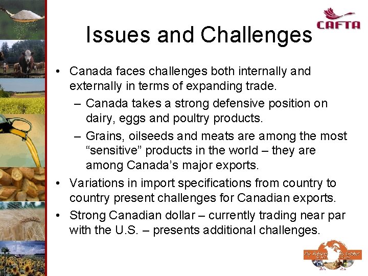 Issues and Challenges • Canada faces challenges both internally and externally in terms of