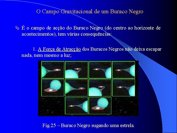 O Campo Gravitacional de um Buraco Negro É o campo de acção do Buraco