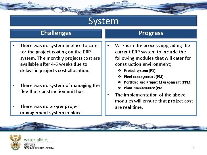 System Challenges • • • There was no system in place to cater for