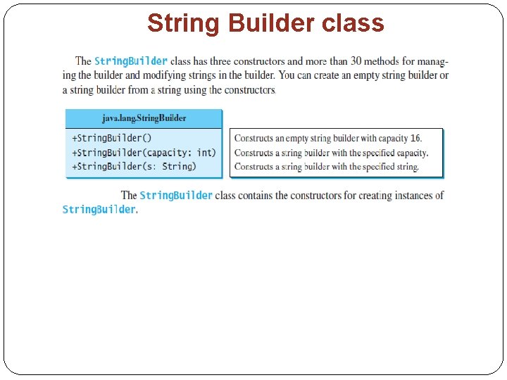 String Builder class 