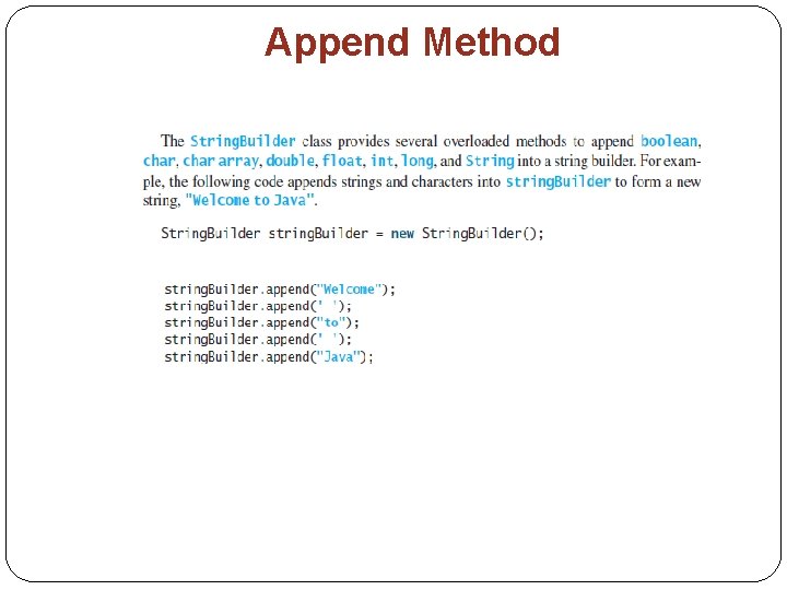 Append Method 