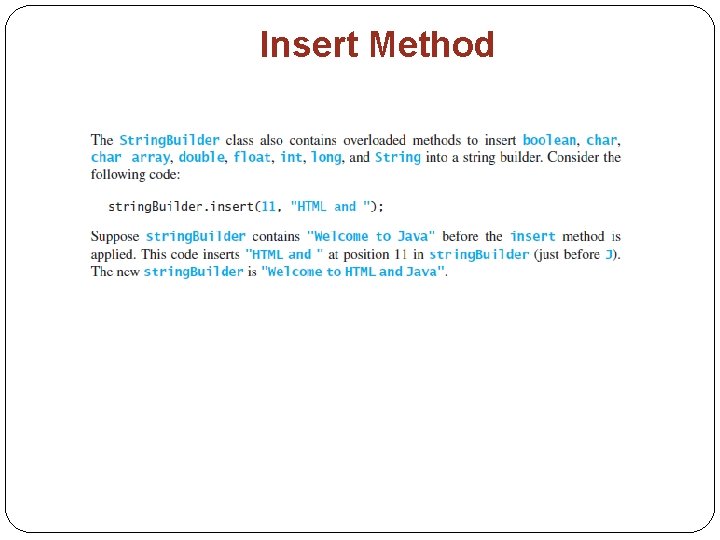 Insert Method 