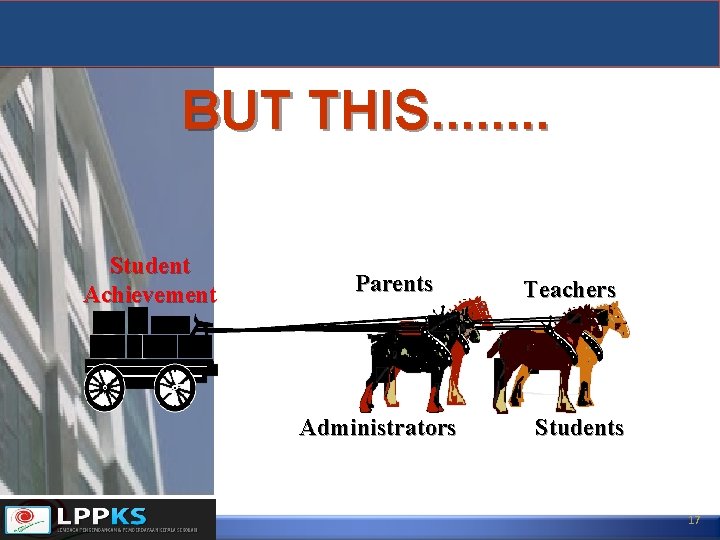 BUT THIS. . . . Student Achievement Parents Administrators Teachers Students 17 